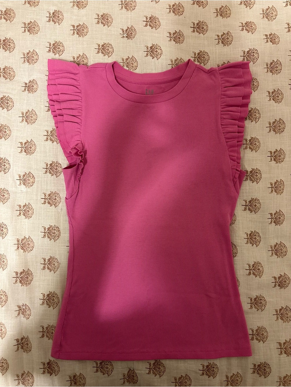 GAP Pink Flutter Sleeve Tank Top